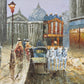 Original oil painting on canvas, cityscape, Paris, unsigned, framed