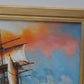 arge Oil painting on canvas, ShipJ.Harvey Ls BATTLE AT SEA, Signed, Framed