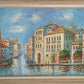 Large oil painting on canvas, Italy, Venice, Canal view, Signed Charlote