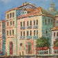 Large oil painting on canvas, Italy, Venice, Canal view, Signed Charlote