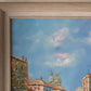 Large oil painting on canvas, Italy, Venice, Canal view, Signed Charlote