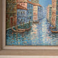 Large oil painting on canvas, Italy, Venice, Canal view, Signed Charlote