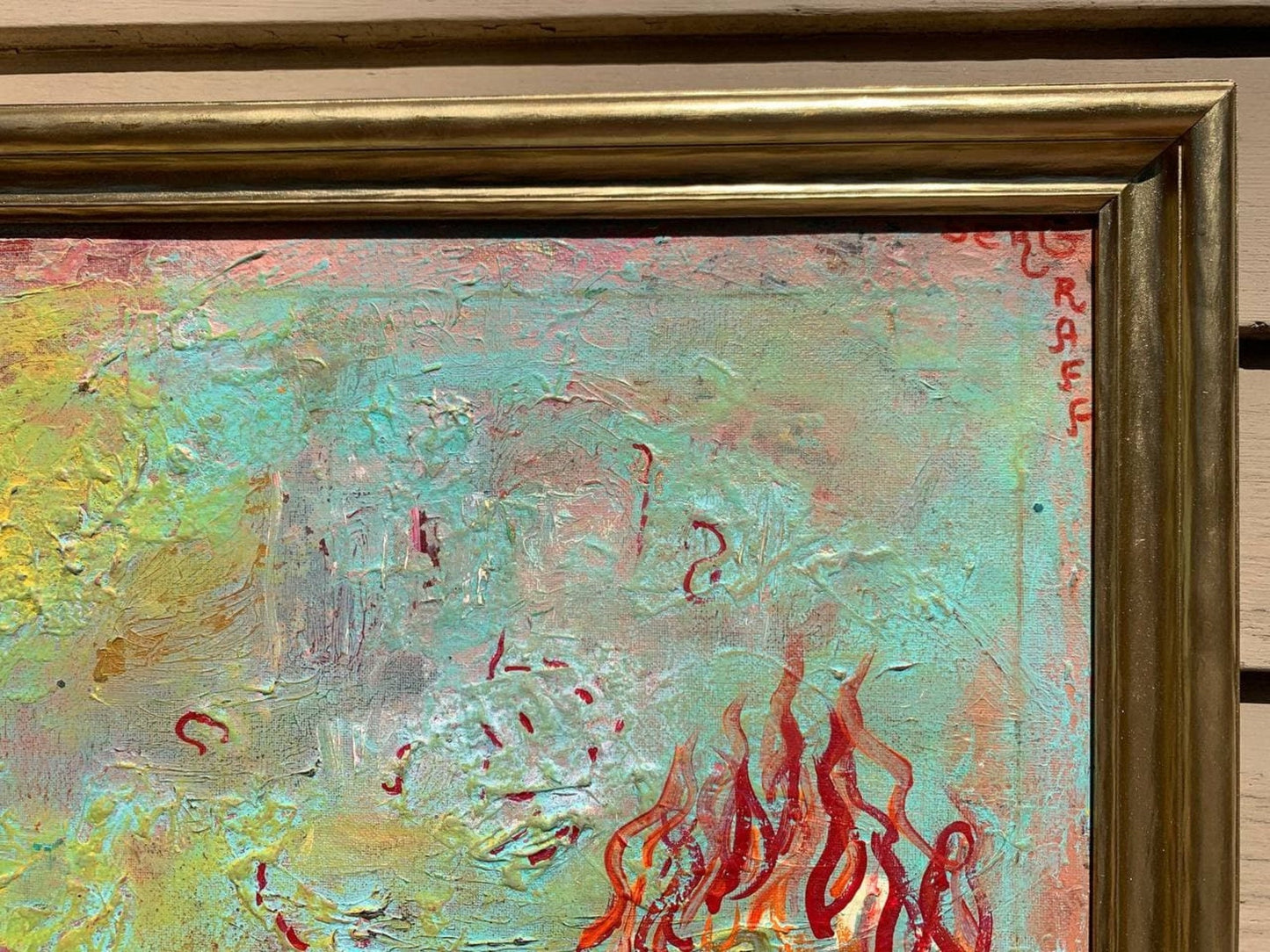 Oil Painting on Canvas, Fantasy Abstract Style, Signed S.Graff,COA Titled "Key"