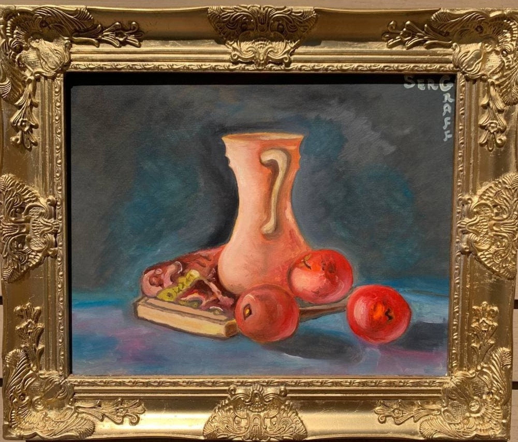 Vintage wall art. Original sale Oil Painting. Still life. Signed, Dated 1967. Framed. DanPicked