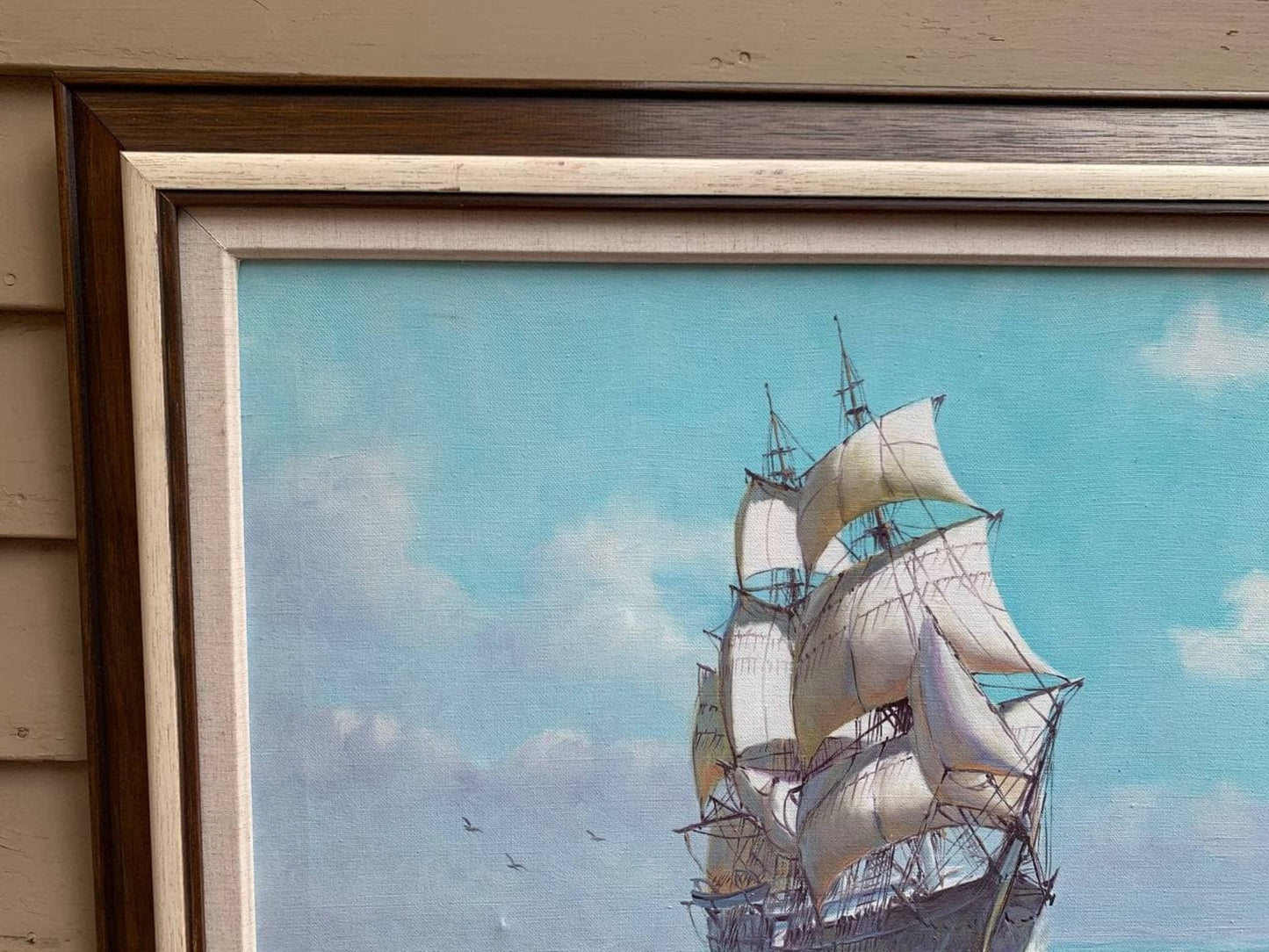 Humberto da Silva Fernandes(1937-2005)Clipper Ship Large Oil Painting on Canvas