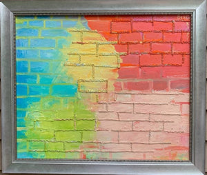 Original Acrylic Painting "The Wall of Knowledge" by Serg Graff, Framed, COA