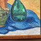 Danish Vintage Still Life oil painting on canvas, Unsigned, Framed