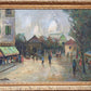 French Artist J,Gaston Large oil painting on canvas Paris, View of Montmartre