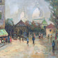 French Artist J,Gaston Large oil painting on canvas Paris, View of Montmartre