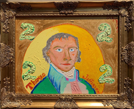Original painting on canvas, portrait of Thomas Jefferson signed Serg Graff, COA
