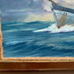 1977 Vintage oil painting on canvas, Seascape, sailing ship, Signed A.G. Burse