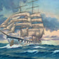 1977 Vintage oil painting on canvas, Seascape, sailing ship, Signed A.G. Burse