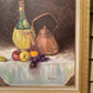 Vintage Original Oil Painting on Canvas Still Life, Framed, Signed