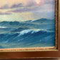 1977 Vintage oil painting on canvas, Seascape, sailing ship, Signed A.G. Burse