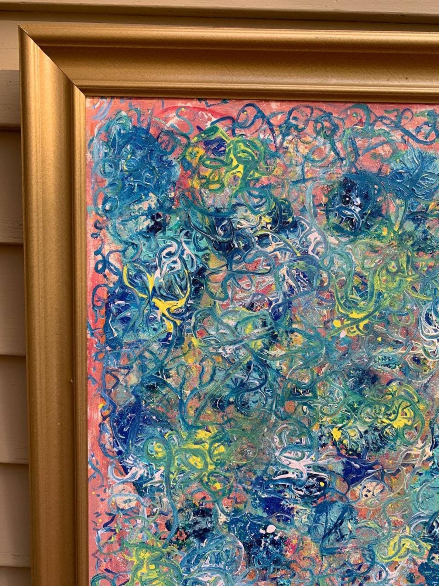 Original Abstract Painting on Canvas, " Underwater Dream" by Serg Graff, COA