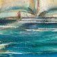 Vintage Oil painting on canvas, seascape, Sailing ship, Unsigned, Framed