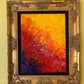 Original Abstract Painting on Canvas "Volcanic Eruption" , Signed, Framed