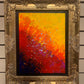 Original Abstract Painting on Canvas "Volcanic Eruption" , Signed, Framed