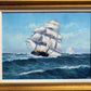 Listed American Artist Malcolm Waite (XX), oil painting, Seascape, Sailing Ship