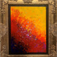 Original Abstract Painting on Canvas "Volcanic Eruption" , Signed, Framed