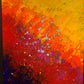 Original Abstract Painting on Canvas "Volcanic Eruption" , Signed, Framed