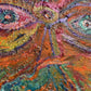 Textured Abstract Painting on Canvas by Serg Graff, "Three Eyed" COA, framed