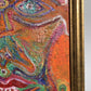 Textured Abstract Painting on Canvas by Serg Graff, "Three Eyed" COA, framed