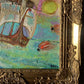 Textured Abstract Painting on Canvas by Serg Graff, "Naval Battle", seascape,  COA