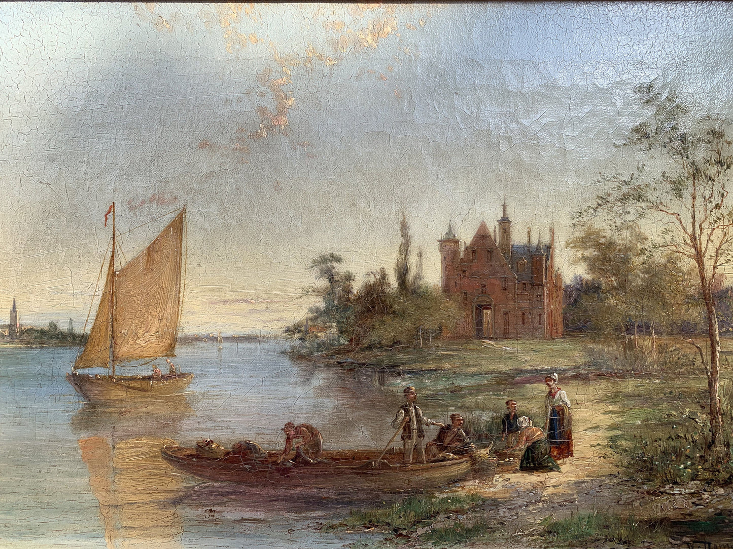 William Raymond Dommersen (Dutch, 1850-1927) Antique oil on canvas, Seascape