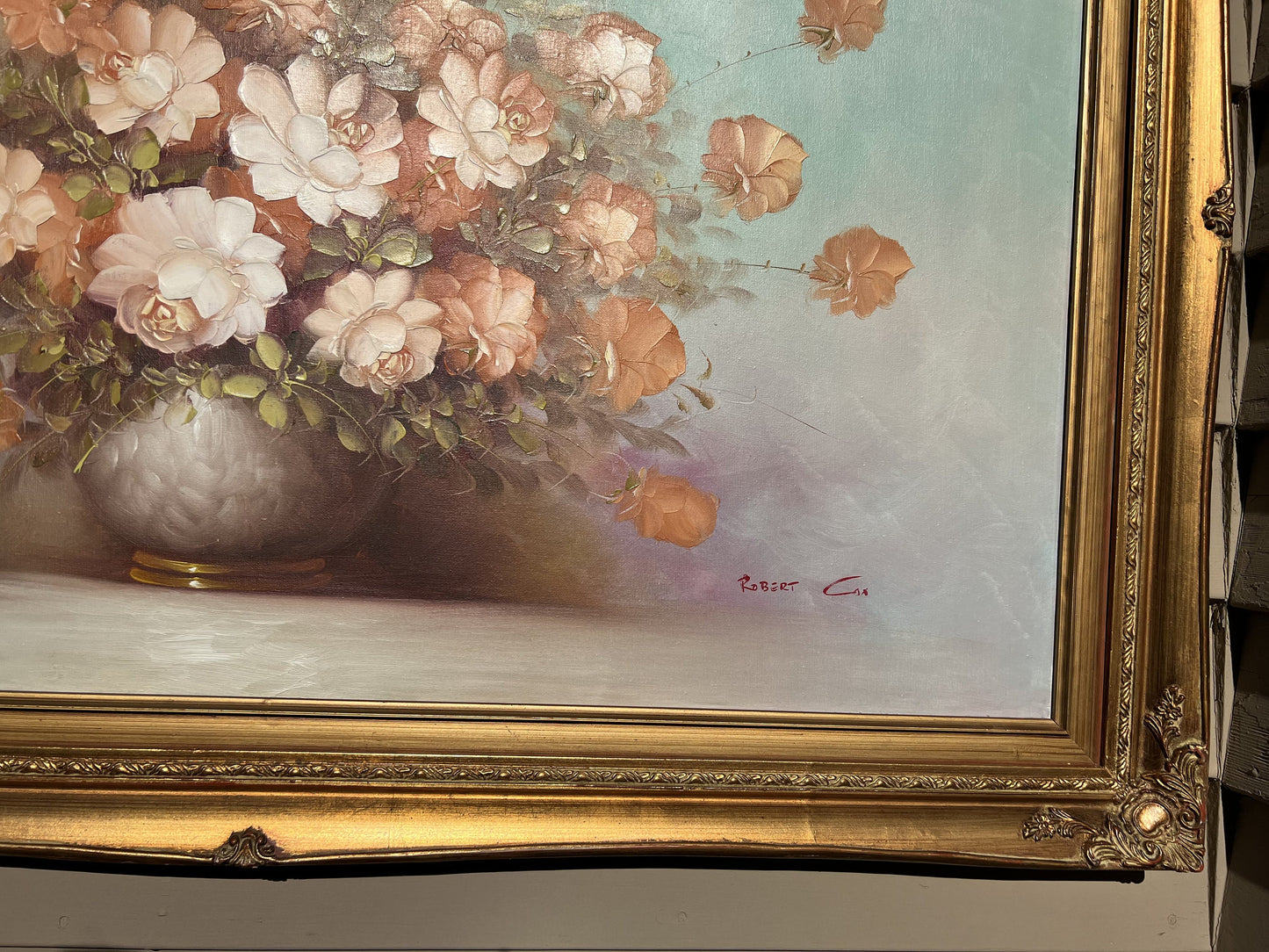 Listed Artist Robert Cox (1934-2001) Oil Painting on canvas Still life, Flowers