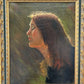 African American Artist Charles Bohannah (1910- 1985) oil painting on canvas, Portrait of a woman in a profile, titled "Sun and Shade".