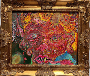 Original Abstract Painting on Canvas by Serg Graff, "Apocalypse" COA, framed
